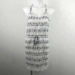 Adelyn Rae Striped Crochet eyelet Lace Overlay(M)